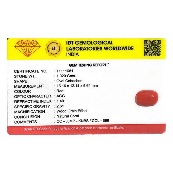Red Coral - 9.6 Carat