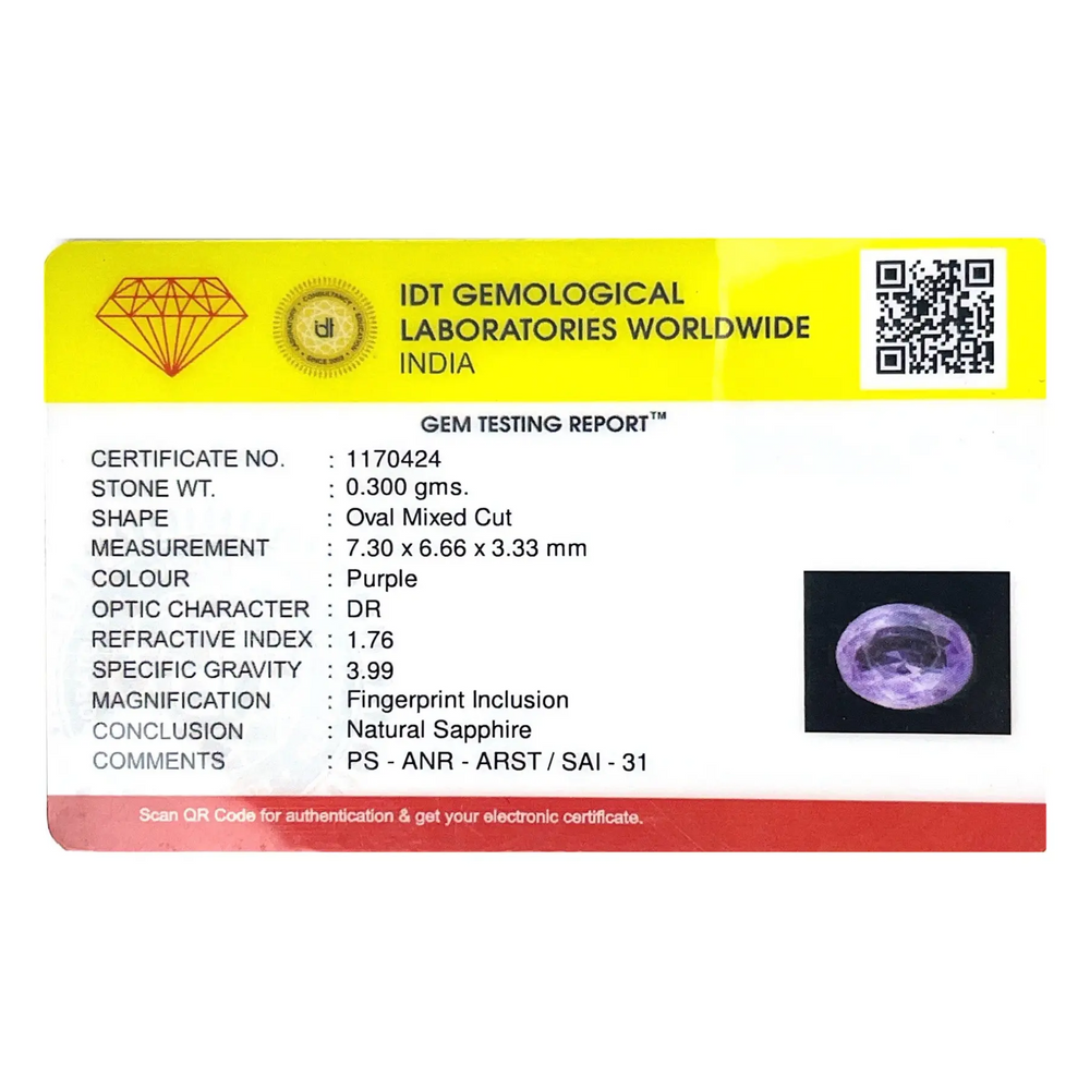 Purple Sapphire (Khooni) - 1.50 Carat - Pramogh