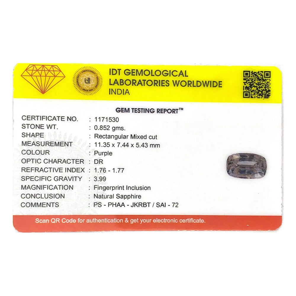 Purple Sapphire (Khooni) - 4.26 Carat - Pramogh