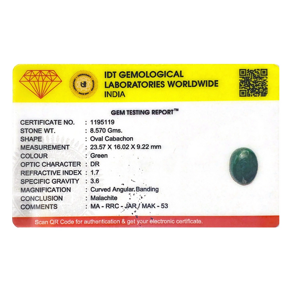 Malachite (Kidney Stone) - 42.85 Carat