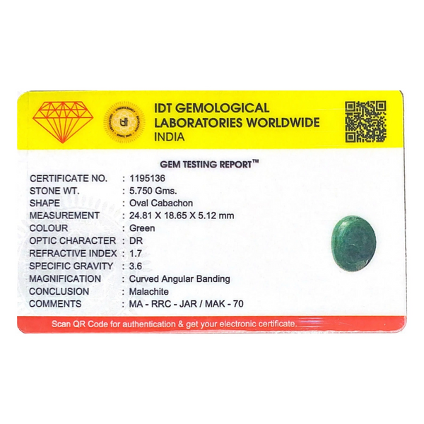 Malachite (Kidney Stone) - 46.4 Carat