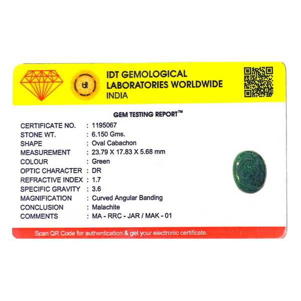 Malachite (Kidney Stone) - 30.75 Carat