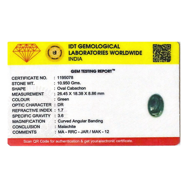 Malachite (Kidney Stone) - 54.75 Carat