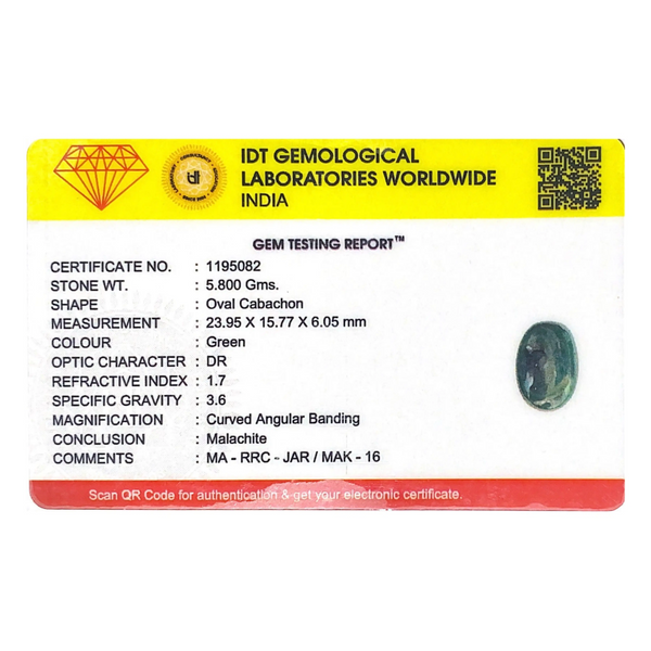 Malachite (Kidney Stone) - 29 Carat