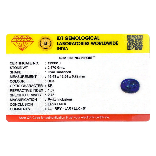 Lapis Lazuli - 12.85 Carat