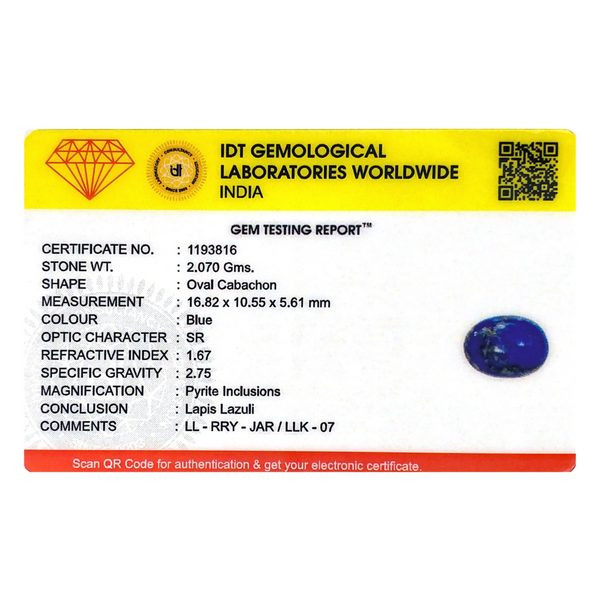 Lapis Lazuli - 10.35 Carat