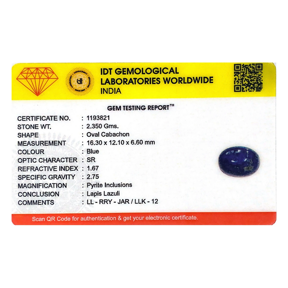 Lapis Lazuli - 11.75 Carat
