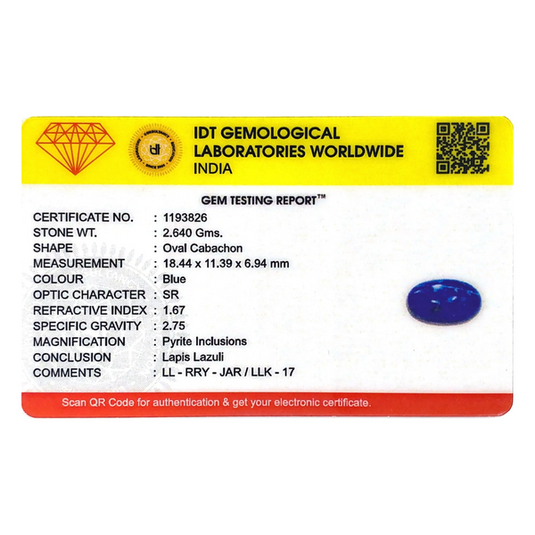 Lapis Lazuli - 13.2 Carat