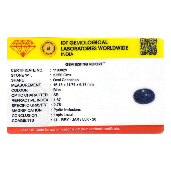 Lapis Lazuli - 11.25 Carat