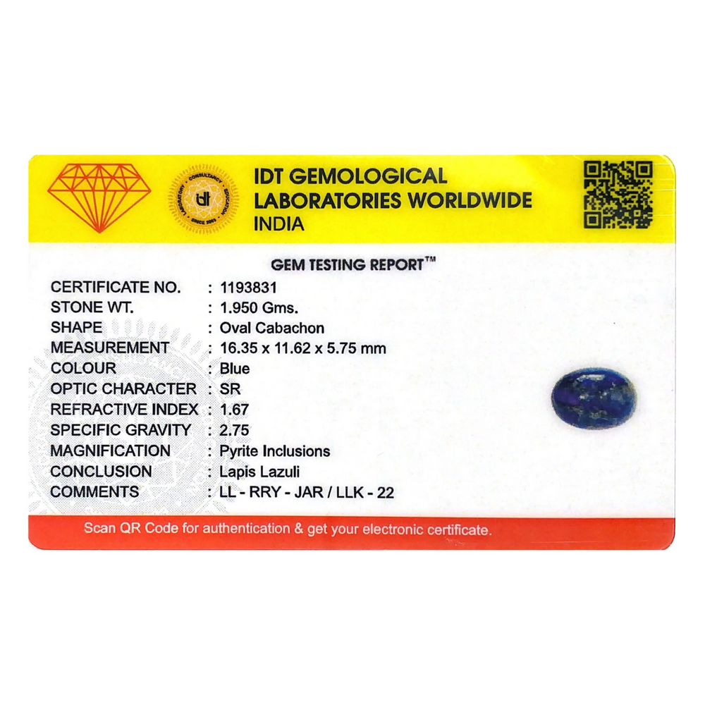 Lapis Lazuli - 9.75 Carat