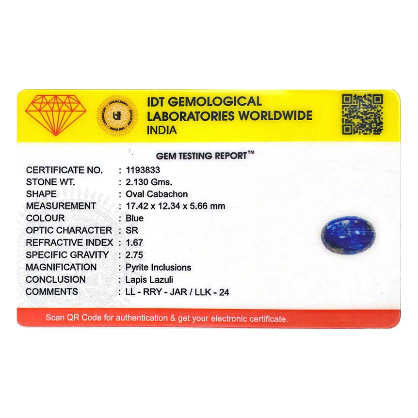 Lapis Lazuli - 10.65 Carat