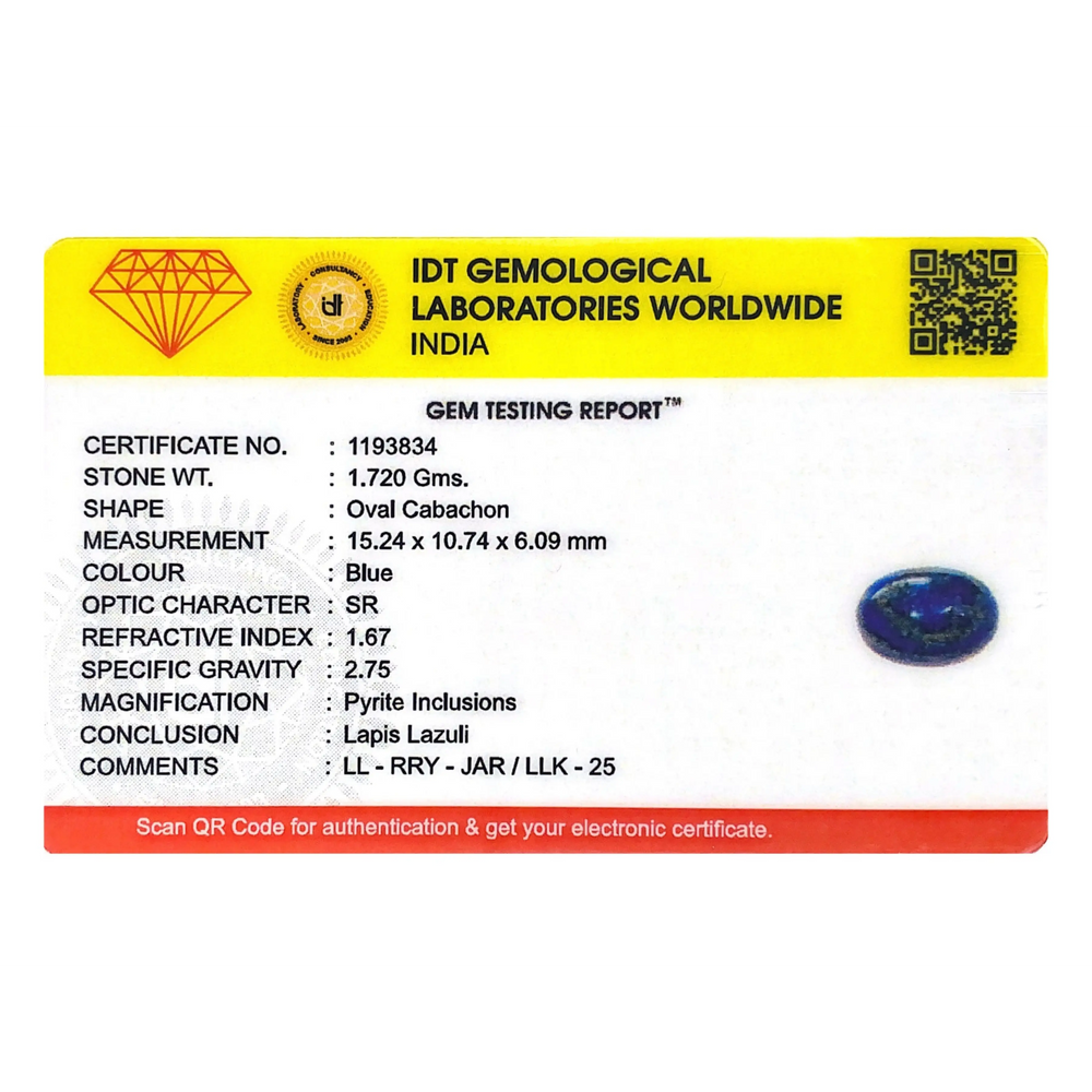 Lapis Lazuli - 8.6 Carat
