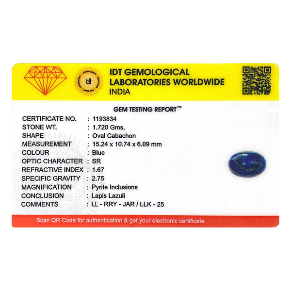 Lapis Lazuli - 8.6 Carat