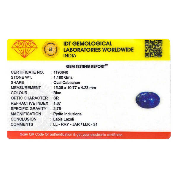 Lapis Lazuli - 5.9 Carat