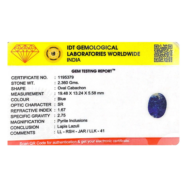 Lapis Lazuli - 11.8 Carat