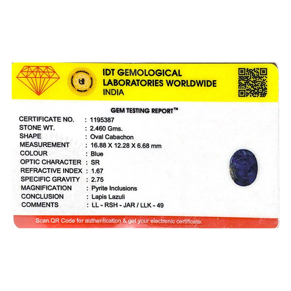 Lapis Lazuli - 12.3 Carat