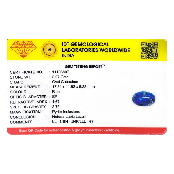 Lapis Lazuli - 11.35 Carat