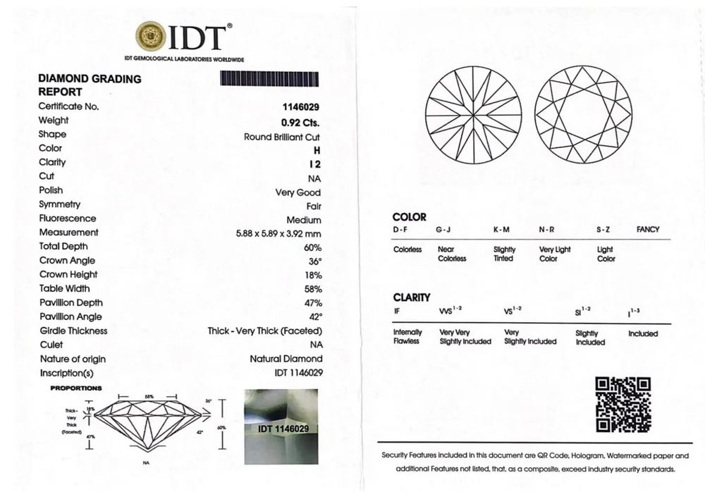 Diamond - 0.92 Carat