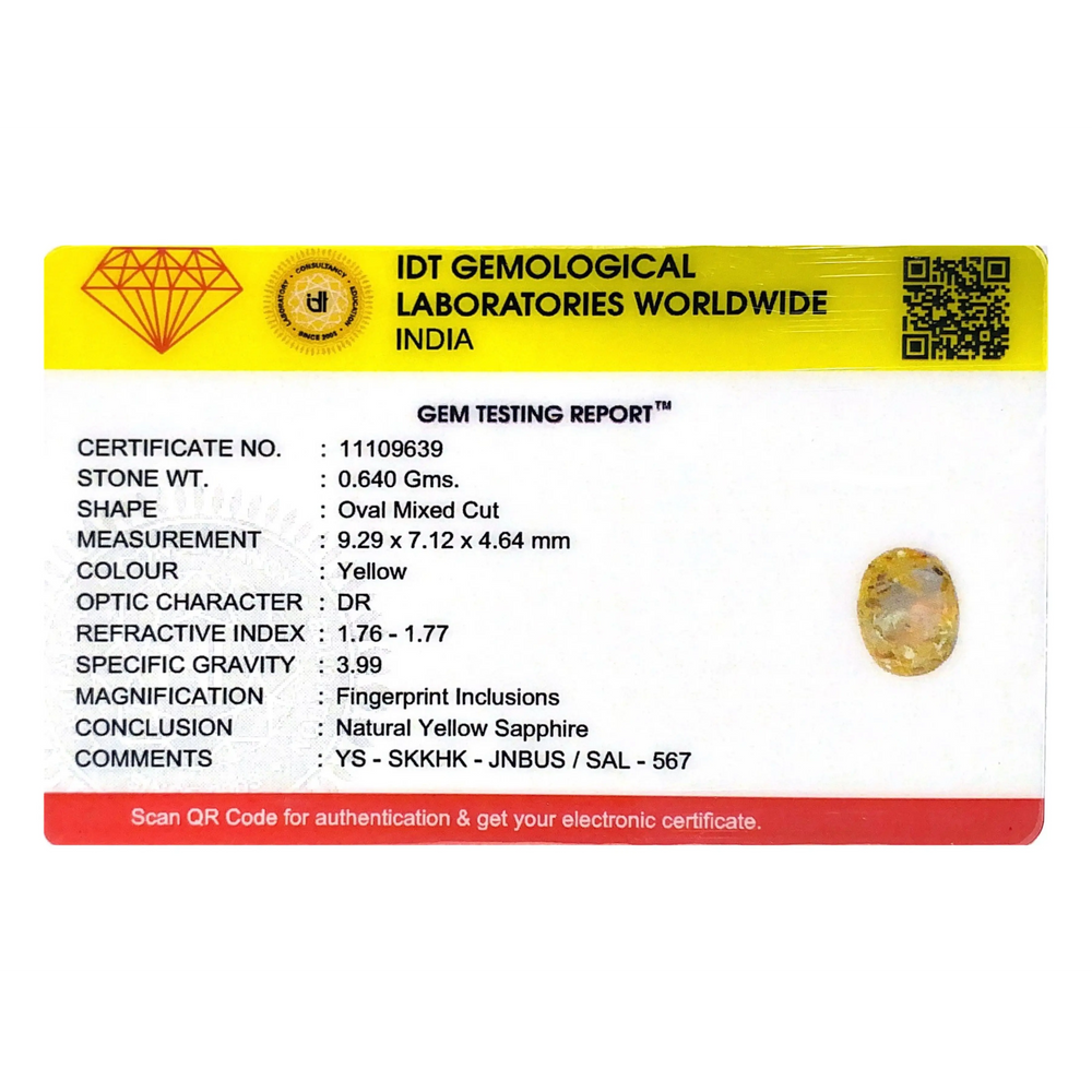 Yellow Sapphire - 3.2 Carat