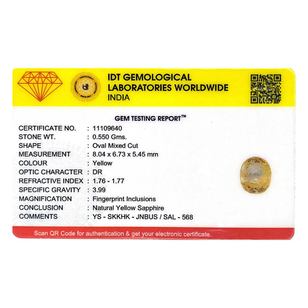 Yellow Sapphire - 2.75 Carat