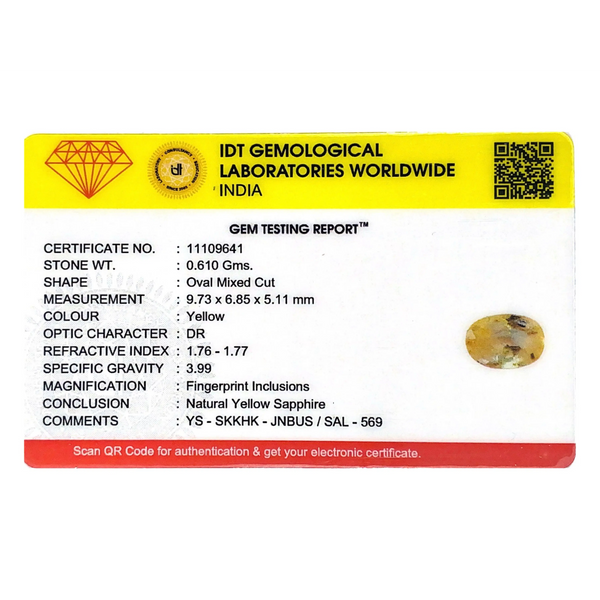 Yellow Sapphire - 3.05 Carat