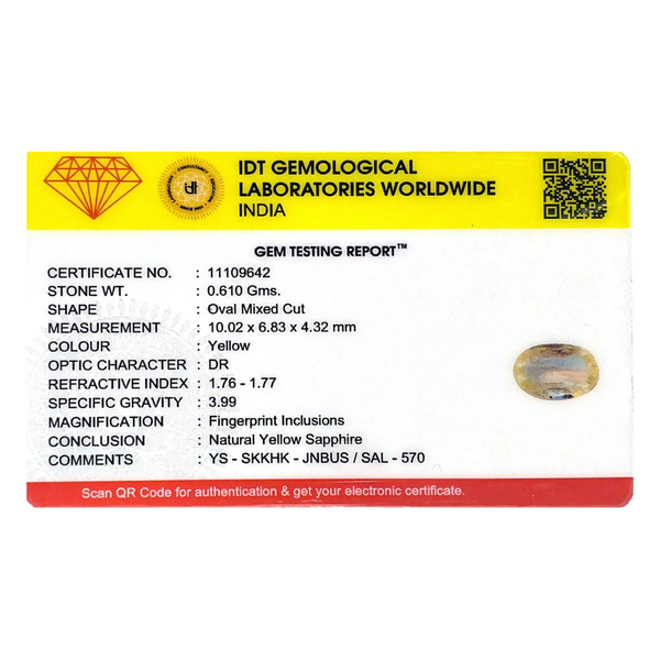 Yellow Sapphire - 3.05 Carat