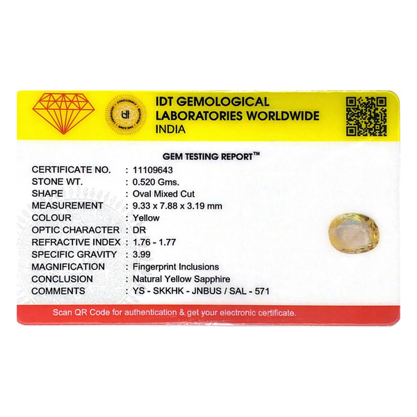 Yellow Sapphire - 2.6 Carat