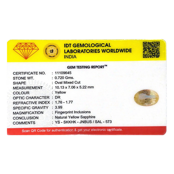 Yellow Sapphire - 3.6 Carat