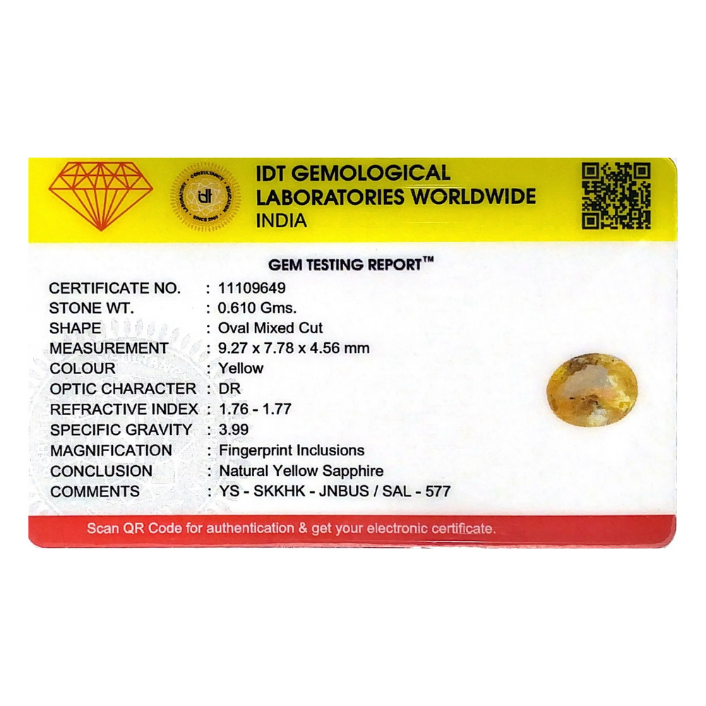 Yellow Sapphire - 3.05 Carat