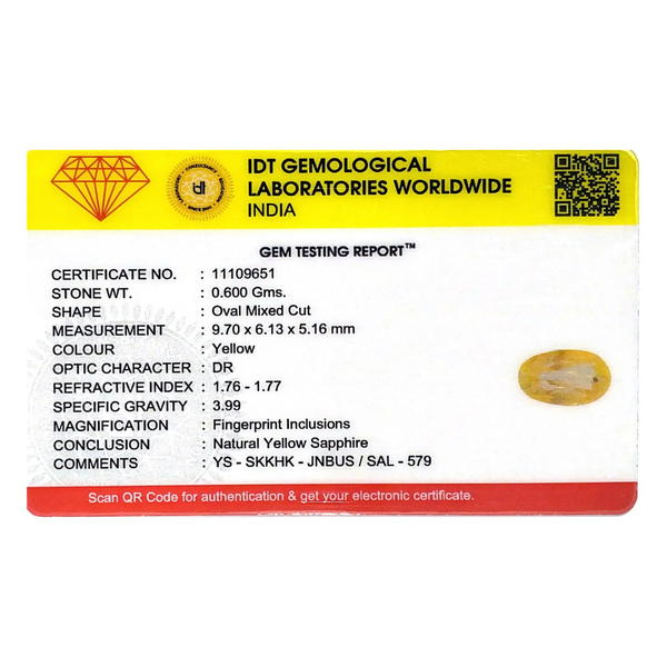 Yellow Sapphire - 3 Carat