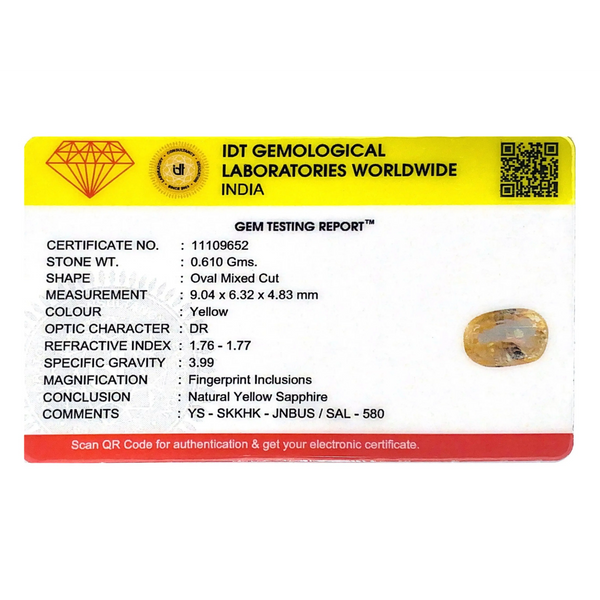 Yellow Sapphire - 3.05 Carat