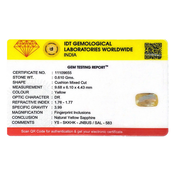 Yellow Sapphire - 3.05 Carat