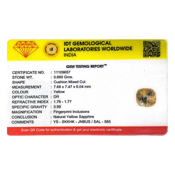 Yellow Sapphire - 3.3 Carat