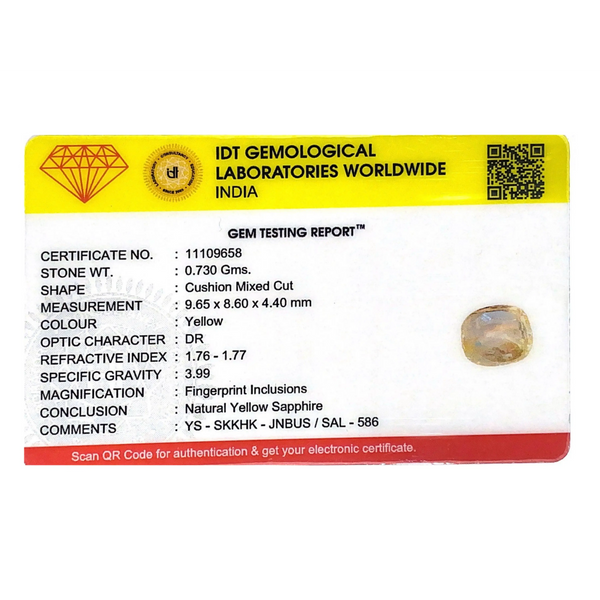 Yellow Sapphire - 3.65 Carat