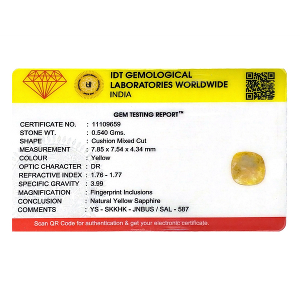 Yellow Sapphire - 2.7 Carat