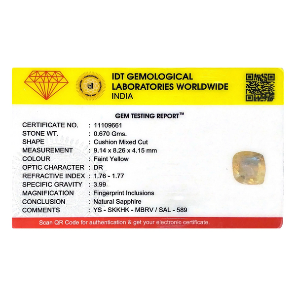 Yellow Sapphire - 3.35 Carat