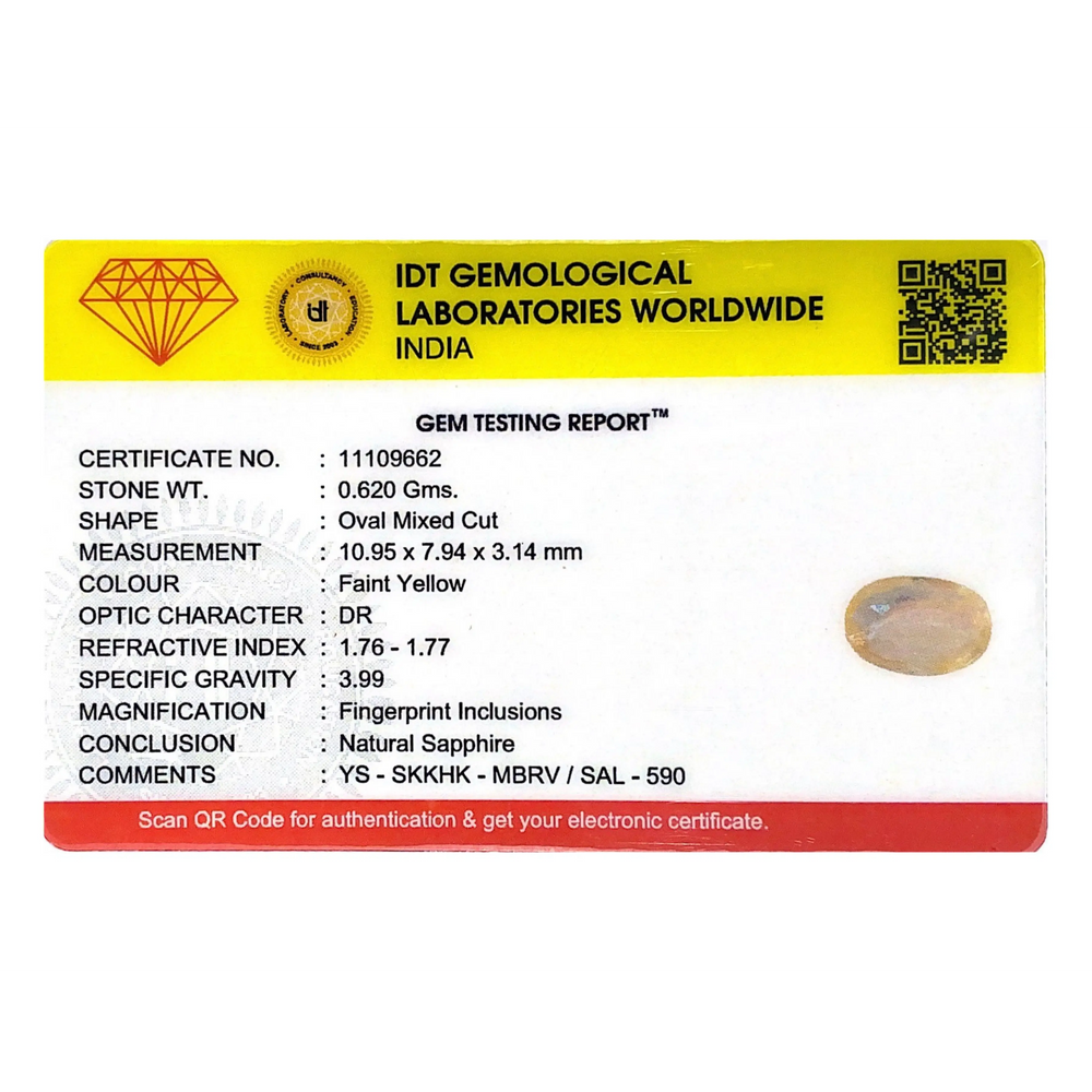 Yellow Sapphire - 3.1 Carat