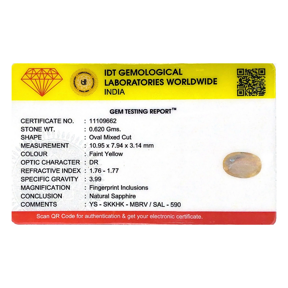Yellow Sapphire - 3.1 Carat