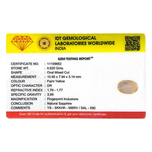 Yellow Sapphire - 3.1 Carat