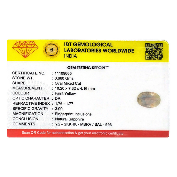 Yellow Sapphire - 3.3 Carat