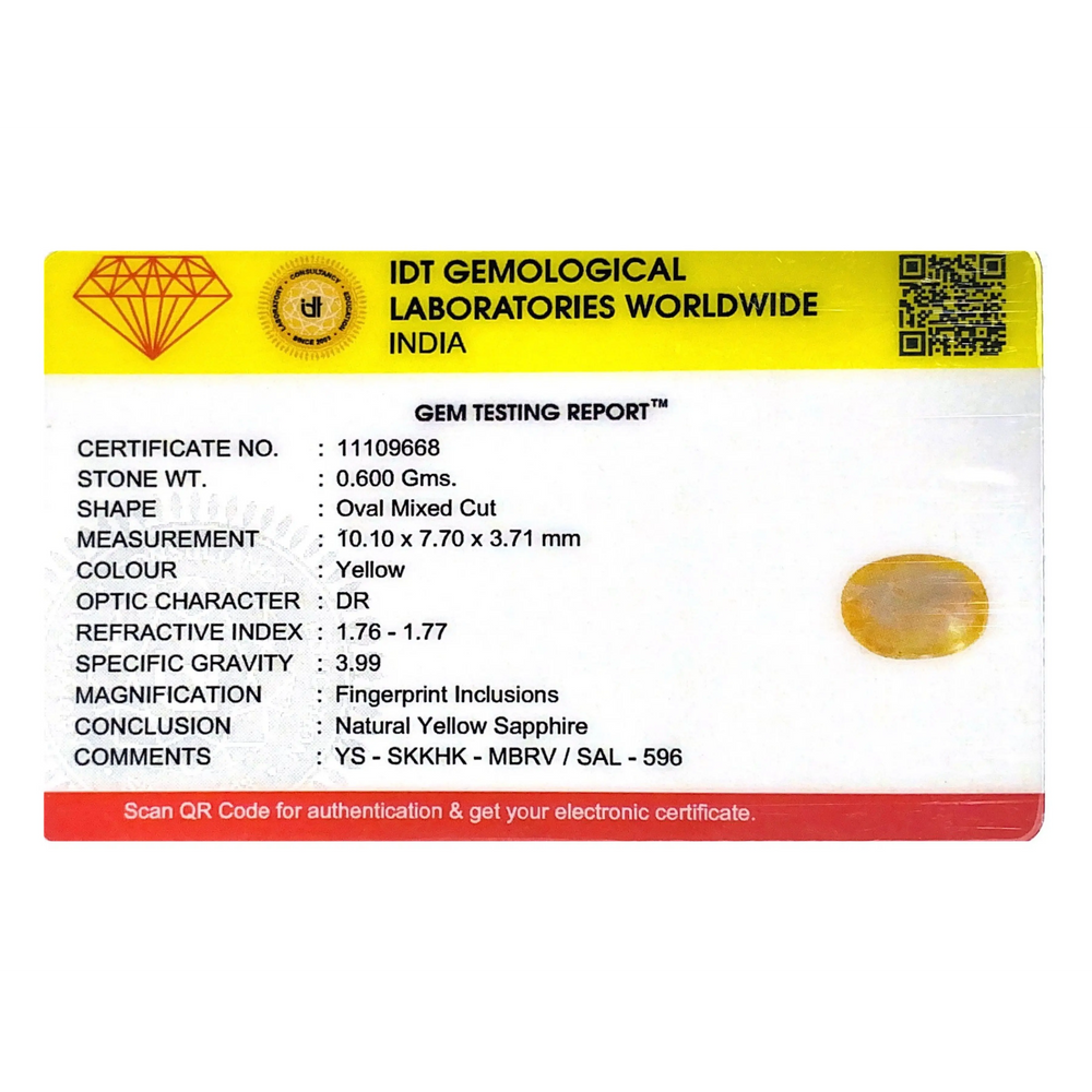 Yellow Sapphire - 3 Carat
