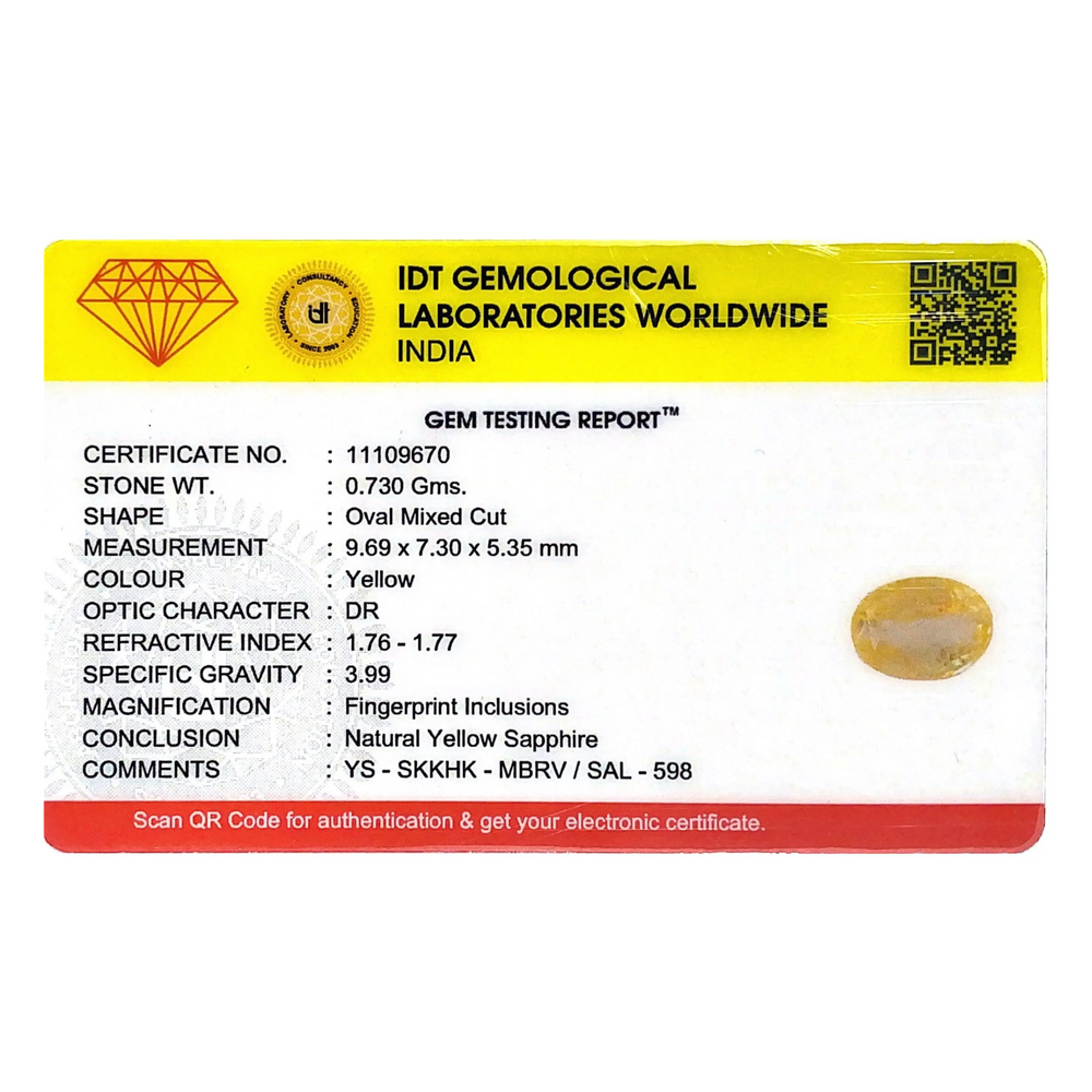 Yellow Sapphire - 3.65 Carat