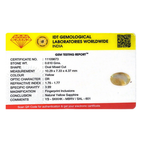 Yellow Sapphire - 3.05 Carat