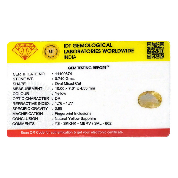Yellow Sapphire - 3.7 Carat