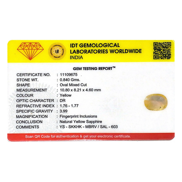 Yellow Sapphire - 4.2 Carat