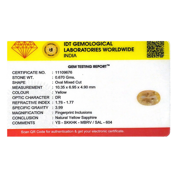 Yellow Sapphire - 3.35 Carat