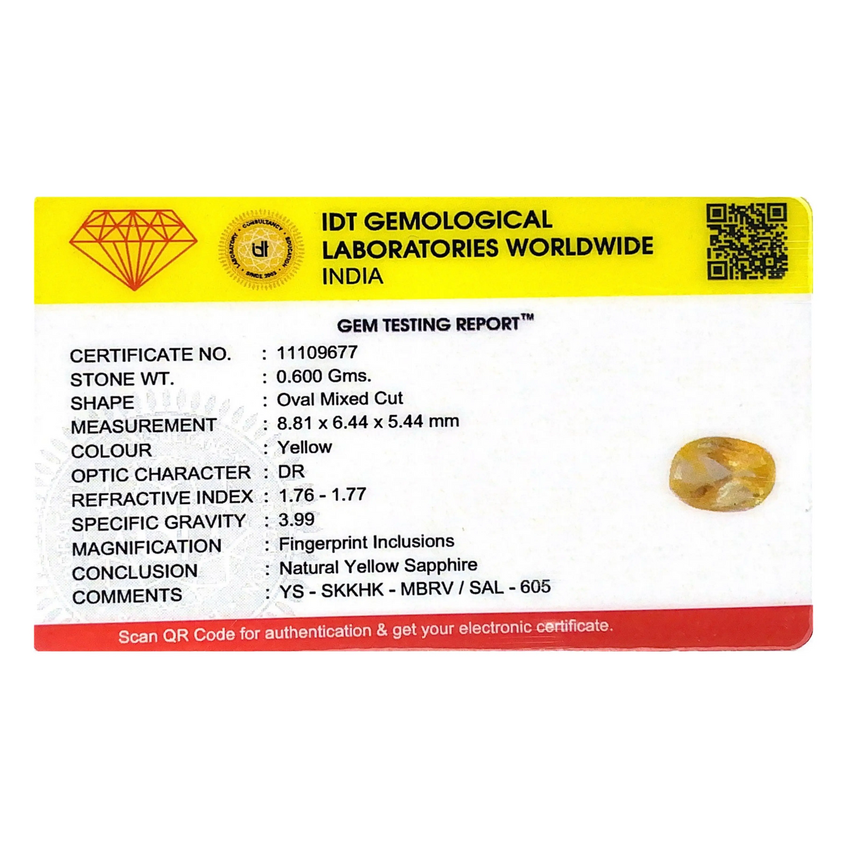 Yellow Sapphire - 3 Carat