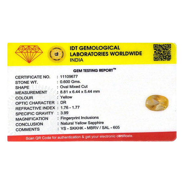 Yellow Sapphire - 3 Carat