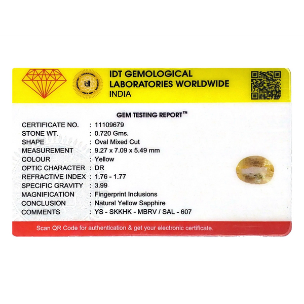 Yellow Sapphire - 3.6 Carat