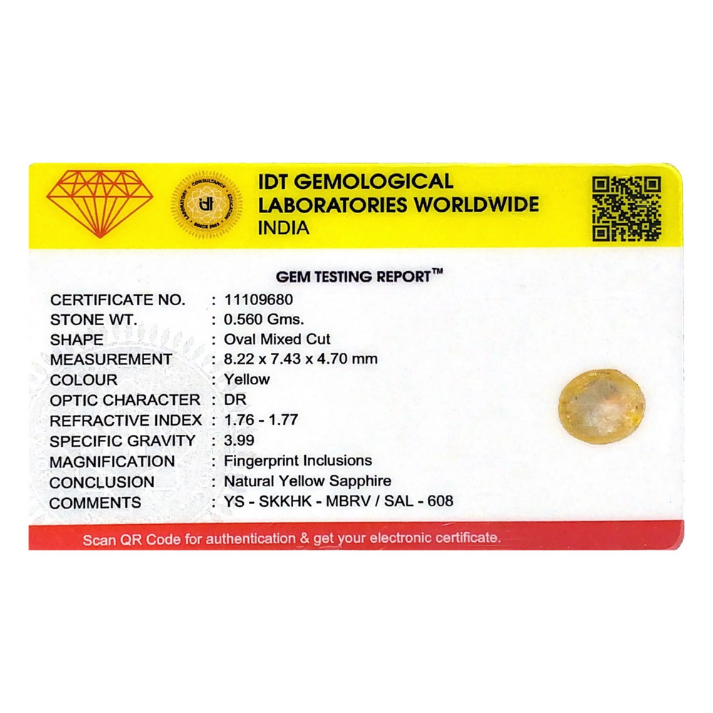 Yellow Sapphire - 2.8 Carat